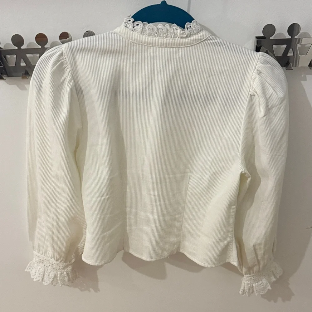 DÔEN Vermont ribbed broderie anglaise cotton shirt - Picture 11 of 16